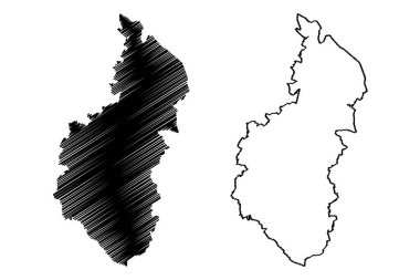 Victoria municipality (Free and Sovereign State of Guanajuato, Mexico, United Mexican States) map vector illustration, scribble sketch Victoria map
