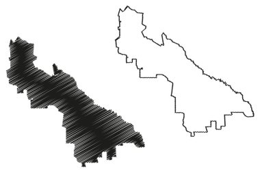 Guadalupe belediyesi (Özgür ve Egemen Chihuahua Eyaleti, Meksika, Meksika) harita vektör çizimi, çizim Guadalupe haritası