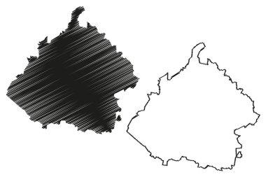 Guerrero Belediyesi (Özgür ve Egemen Chihuahua Eyaleti, Meksika, Meksika) harita vektör çizimi, çizim Guerrero haritası