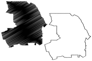 Juarez belediyesi (Özgür ve Egemen Chihuahua Eyaleti, Meksika, Meksika) harita vektör çizimi, çizim haritası