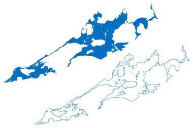 Chott Ech Chergui Gölü (Afrika, Cezayir Halk Demokratik Cumhuriyeti) harita vektör çizimi, çizim haritası