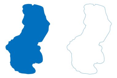 Hawassa Gölü veya Awasa (Afrika, Etiyopya Federal Demokratik Cumhuriyeti) harita vektör çizimi, çizim haritası