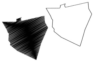 Jaguaruana Belediyesi (Ceara Eyaleti, Brezilya Belediyeleri, Brezilya Federatif Cumhuriyeti) harita vektör çizimi, karalama çizimi Jaguaruana haritası