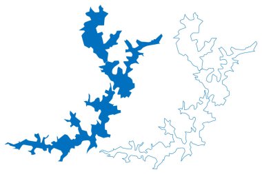 Avalanche Gölü, Emerald ve Ootacamund (Hindistan Cumhuriyeti, Ooty, Tamil Nadu) harita vektör çizimi, çizim Avalanchi haritası