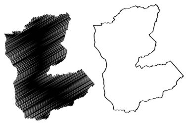 Parambu belediyesi (Ceara state, Belediyeleri, Brezilya Federatif Cumhuriyeti) harita vektör illüstrasyonu, çizim taslağı Parambu haritası