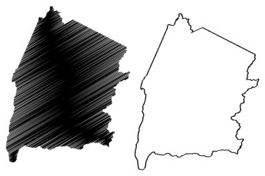 Piquet Carneiro belediyesi (Ceara Eyaleti, Brezilya Belediyeleri, Brezilya Federatif Cumhuriyeti) harita vektör çizimi, çizim çizimi Piquet Carneiro haritası