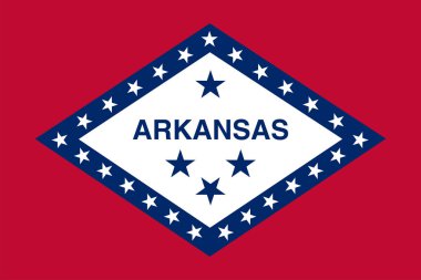 Flag of Arkansas state (United States of America, U.S.A. or USA, North America) 