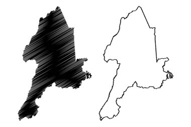 Itabuna Belediyesi (Bahia Eyaleti, Brezilya Belediyeleri, Brezilya Federatif Cumhuriyeti) harita vektör çizimi, karalama çizimi Itabuna haritası