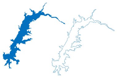 Lake Zengwen (Taiwan, Republic of China, ROC) map vector illustration, scribble sketch Zengwen or Tsengwen Dam map