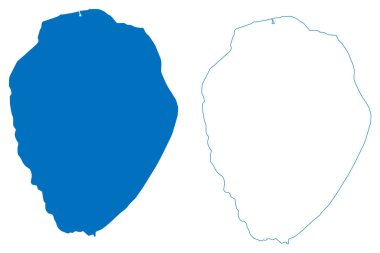 Lake Doiran (Republic of North Macedonia, Greece, Hellenic Republic) map vector illustration, scribble sketch Dojran map