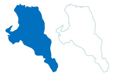 Lake Vistytis (Russia, Russian Federation, Republic of Lithuania) map vector illustration, scribble sketch Wystiter See map