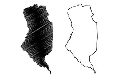 Paratinga belediyesi (Bahia Eyaleti, Brezilya Federatif Cumhuriyeti) harita vektör çizimi, karalama çizimi Paratinga haritası