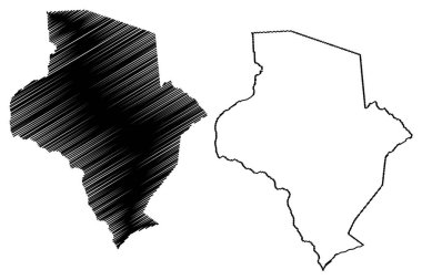 Pe de Serra municipality (Bahia state, Municipalities of Brazil, Federative Republic of Brazil) map vector illustration, scribble sketch Pe de Serra map