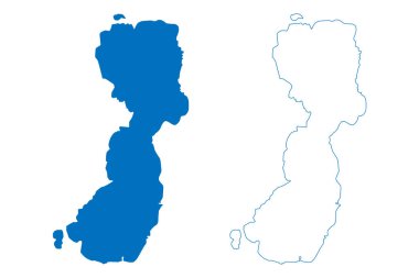 Lake Banyoles (Kingdom of Spain) map vector illustration, scribble sketch Estany de Banyoles map