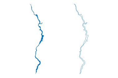 Lake Koocanusa (Canada, United States, North America, us) map vector illustration, scribble sketch Koocanusa reservoir map