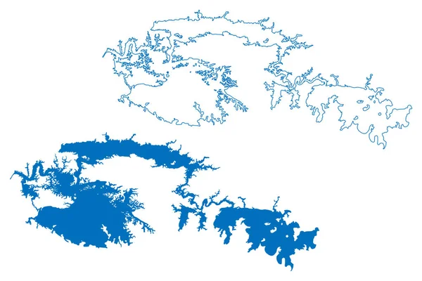 Lake Bayano (Republic of Panama, central america) map vector illustration, scribble sketch Bayano map