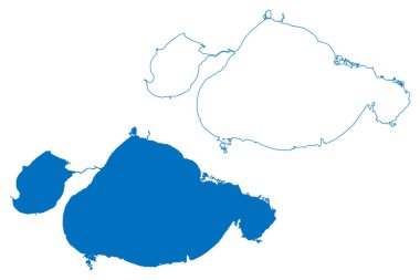 Pontchartrain ve Maurepas Gölü (Amerika Birleşik Devletleri, Kuzey Amerika, ABD, ABD, Louisiana) harita vektör çizimi, çizim Lac Maurepas haritası