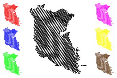 Palizada Belediyesi (Özgür ve Egemen Campeche Eyaleti, Meksika, Meksika) harita vektör çizimi, Palizada haritası çizimi