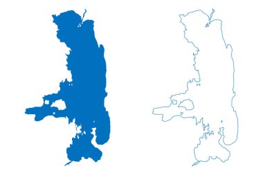 Lake Flathead Reservoir (United States of America, North America, us, usa, Montana) map vector illustration, scribble sketch Kerr Dam map