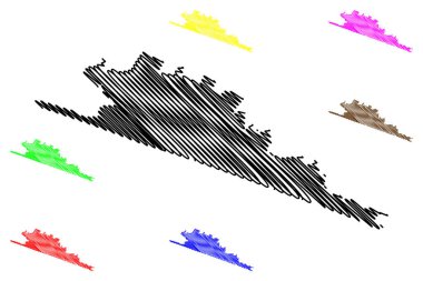 Benito Juarez municipality (Free and Sovereign State of Guerrero, Mexico, United Mexican States) map vector illustration, scribble sketch map