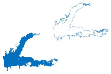 Grenada Gölü Reservoir (Amerika Birleşik Devletleri, Kuzey Amerika, biz, ABD, Mississippi) harita çizimi, çizim çizimi Grenada Barajı haritası