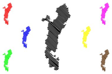 Cuetzala del Progreso municipality (Free and Sovereign State of Guerrero, Mexico, United Mexican States) map vector illustration, scribble sketch map