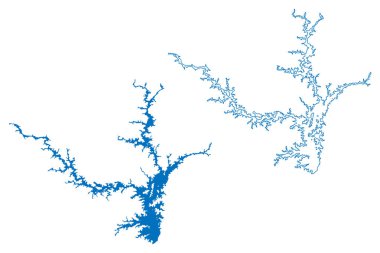 Lake Hartwell Reservoir (United States of America, North America, us, usa, South Carolina) map vector illustration, scribble sketch Hartwell Dam map