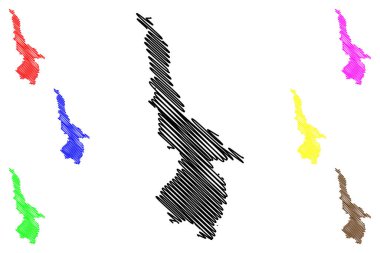 Ojinaga belediyesi (Özgür ve Egemen Chihuahua Eyaleti, Meksika, Meksika) harita vektör çizimi, çizim Manuel Ojinaga haritası