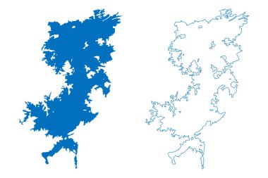 Lake Guri Dam (South America, Bolivarian Republic of Venezuela) map vector illustration, scribble sketch Raul Leoni or Simon Bolivar Hydroelectric Plant map