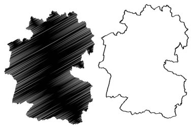 Büyük Britanya ve Kuzey İrlanda Birleşik Krallığı (Breckland non-metropolitan bölgesi, Norfolk, İngiltere) harita vektör çizimi, çizim haritası