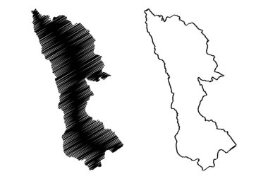 Broxtowe metropolitan olmayan bölge, Borough (Birleşik Krallık İngiltere ve Kuzey İrlanda, törensel ilçe Nottinghamshire veya Notts, İngiltere) harita vektör çizimi, çizim haritası