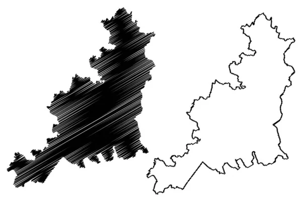 Иллюстрация Векторной Карты Района Котсуолд Великобритания Графство Глостершир Глос Англия — стоковый вектор