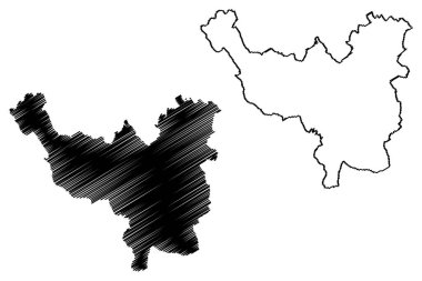 Dacorum Metropolitan olmayan bölge, Borough (İngiltere Birleşik Krallığı ve Kuzey İrlanda, törensel ilçe Hertfordshire veya Herts, İngiltere) harita vektör çizimi, çizim haritası