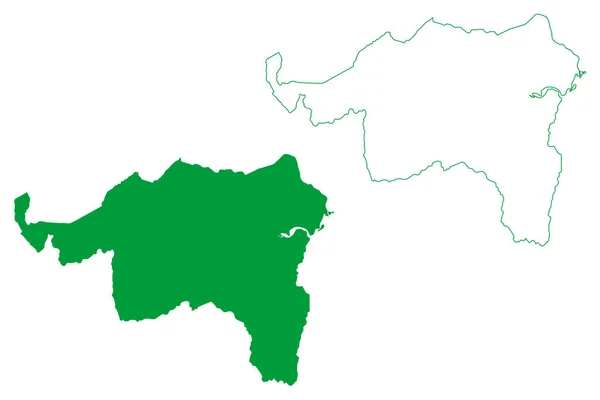 Cariacica Kommun Espirito Santo Staten Kommuner Brasilien Förbundsrepubliken Brasilien Karta — Stock vektor