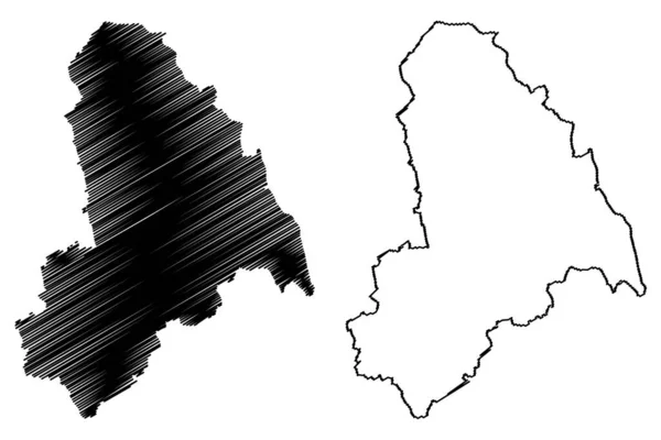 Croydon的伦敦自治区 大不列颠及北爱尔兰联合王国 礼仪县和大伦敦大区 英格兰 地图矢量图解 笔迹草图 — 图库矢量图片