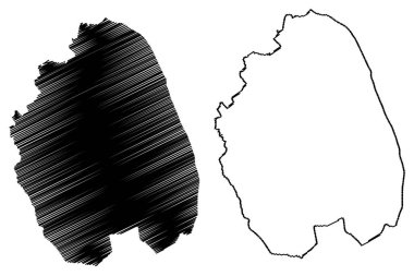 Doğu Lindsey metropolitan olmayan bölge (Büyük Britanya ve Kuzey İrlanda Birleşik Krallığı, törensel ilçe Hughnshire veya Lincs, İngiltere) harita vektör çizimi, çizim haritası