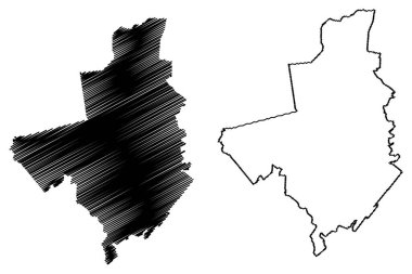Fenland Metropolitan Bölgesi (İngiltere Birleşik Krallığı ve Kuzey İrlanda, törensel ilçe Cambridgeshire veya Kambs, İngiltere) harita çizimi, çizim haritası
