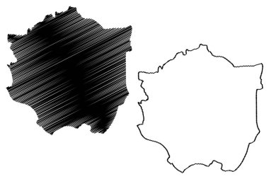 Exeter Şehri ve metropolitan olmayan bölge (İngiltere Birleşik Krallığı ve Kuzey İrlanda, törensel ilçe Devon veya Devonshire, İngiltere) harita çizimi, çizim haritası