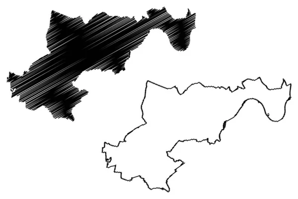 ロンドン ボーフ ハウンズロー イギリス 北アイルランド連合王国 儀式郡と地域グレーターロンドン イギリス 地図ベクトル図 スケッチブック地図 — ストックベクタ