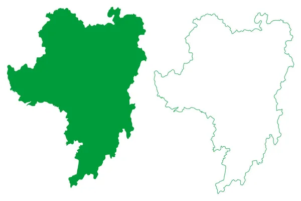 瓜库西市 圣埃斯皮里图州 巴西市 巴西联邦共和国 地图矢量图解 素描图 — 图库矢量图片