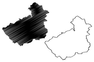 Kirklees Metropolitan Borough (İngiltere Birleşik Krallığı ve Kuzey İrlanda, Metropolitan ve törensel ilçe Batı Yorkshire, İngiltere) harita vektör çizimi, çizim haritası