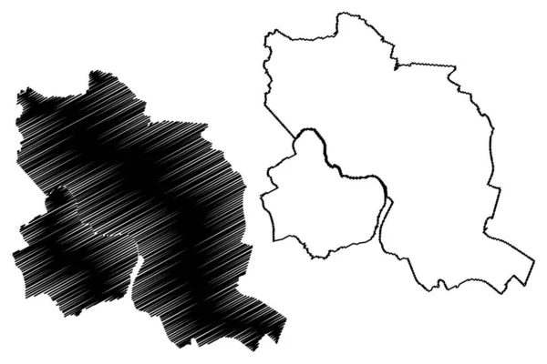 イプスウィッチ非大都市圏 イギリスと北アイルランド連合王国 儀式的な郡サフォーク イギリス 地図ベクトル図 スケッチマップ — ストックベクタ