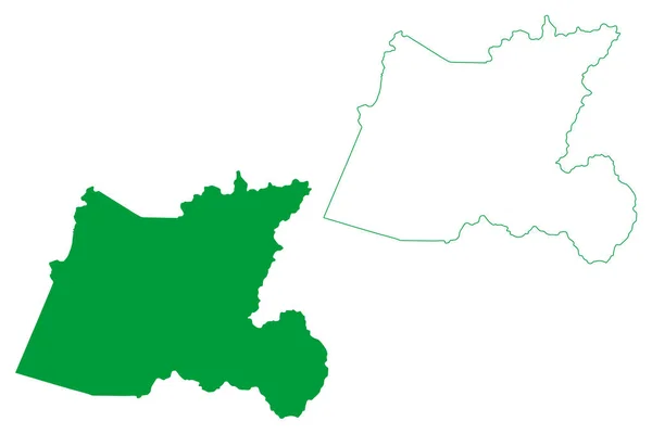 Muqui Kommun Espirito Santo Staten Kommuner Brasilien Förbundsrepubliken Brasilien Karta — Stock vektor