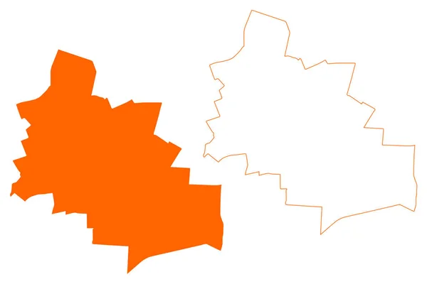Hoogeveen Kommune Kongeriket Nederland Holland Drenthe Provinsen Kartillustrasjon Skribletegning Hoogeveen – stockvektor