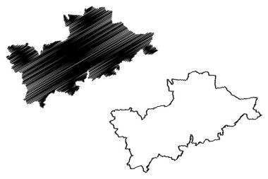Büyük Britanya ve Kuzey İrlanda Birleşik Krallığı, törensel ilçe Devon veya Devonshire, İngiltere) harita vektör çizimi, Tiverton harita çizimi