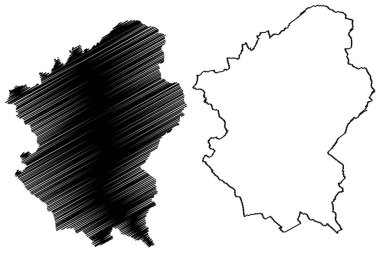 Şehir, kasaba, Milton Keynes 'in üniter otorite alanı (İngiltere Birleşik Krallığı ve Kuzey İrlanda, Buckinghamshire, Bucks, İngiltere) harita vektörü, çizim haritası