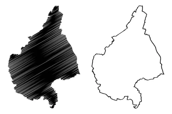 stock vector Melton Non-metropolitan district, Borough (United Kingdom of Great Britain and Northern Ireland, ceremonial county Leicestershire or Leics, England) map vector illustration, scribble sketch map