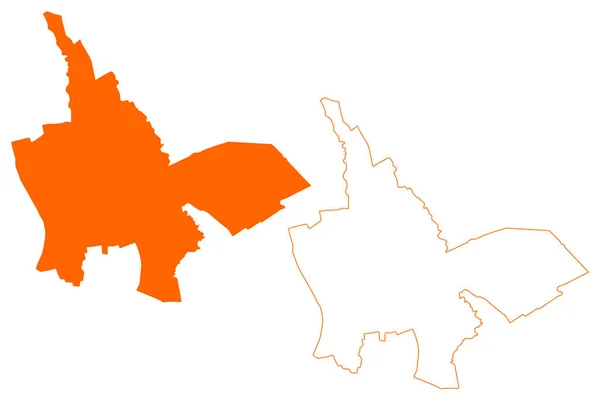 ティナロ村と自治体 オランダ王国 オランダ ドレンテ州 地図ベクトル図 スクリプトスケッチティナロ地図 — ストックベクタ