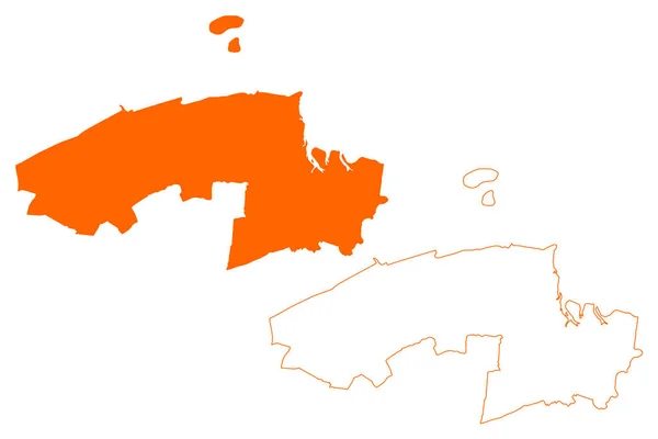 Noardeast Fryslan Gemeinde Königreich Der Niederlande Holland Friesland Provinz Kartenvektorillustration — Stockvektor