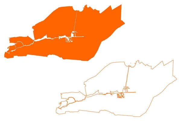 Виртуальная Карта Smallingerland Муниципалитет Королевство Нидерландов Голландия Фризия Провинция Фрисландия — стоковый вектор